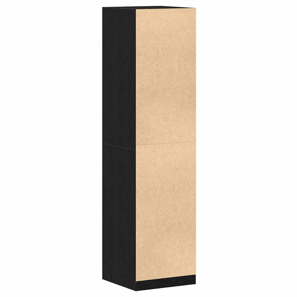 Kleiderschrank Schwarz Eichen-Optik 50 x 50 x 200 cm