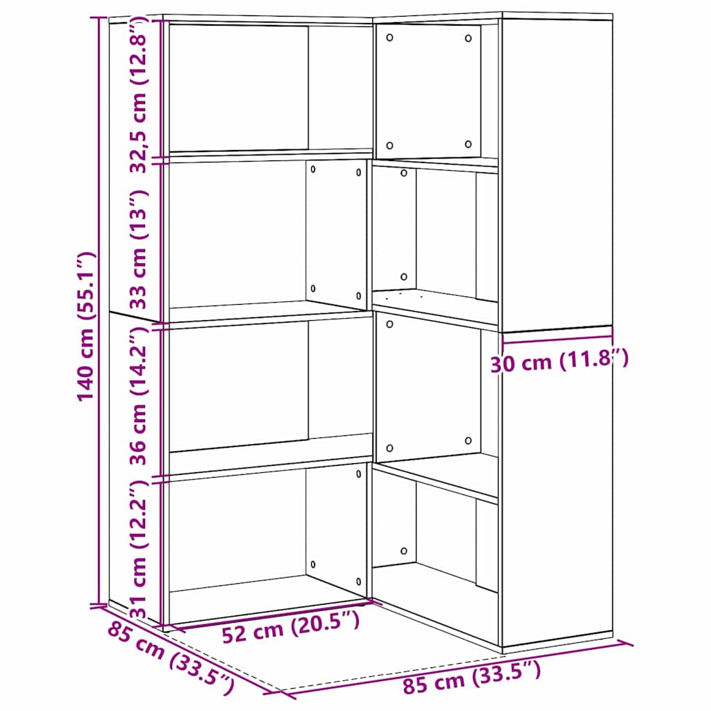 Kleiderschrank 6 Ebenen 85 x 85 x 140 cm Holzwerkstoff