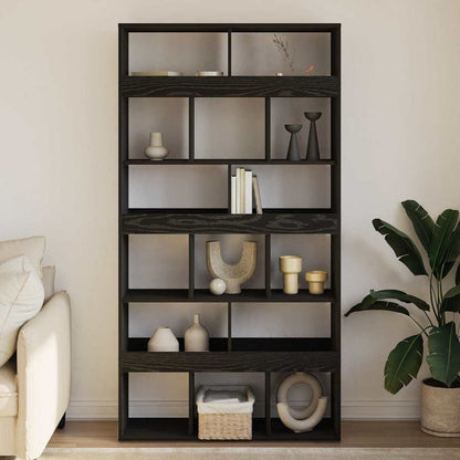 Bücherregal 15 Ebenen 100 x 33 x 187,5 cm Schwarz Eichen-Optik