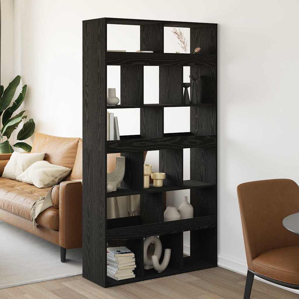 Bücherregal 15 Ebenen 100 x 33 x 187,5 cm Schwarz Eichen-Optik