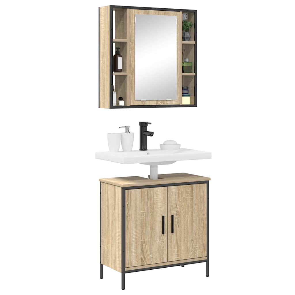 Badezimmermöbel-Set 2 stk. Braun 60 x 30 x 60 cm Holzwerkstoff