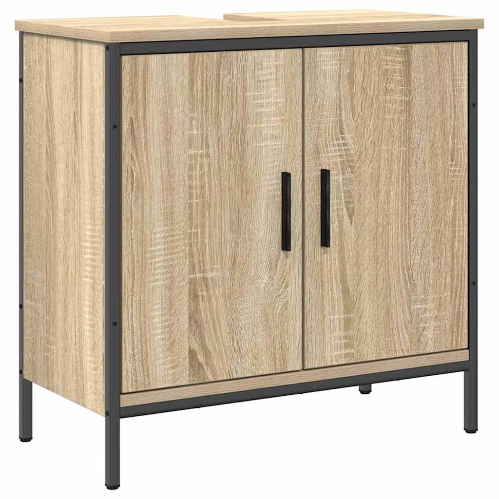 Badezimmermöbel-Set mit Regal mit Tür 2 pcs Braun Holzwerkstoff