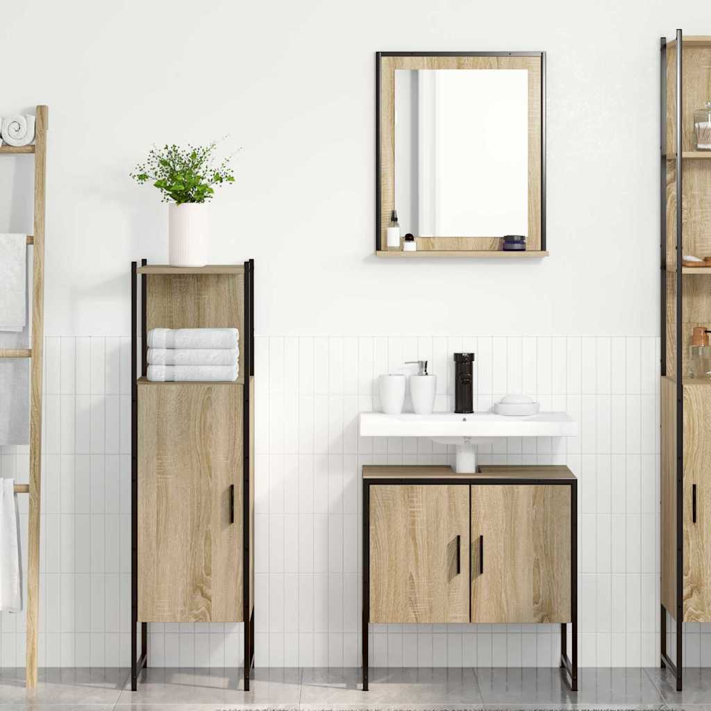 Badezimmermöbel-Set 3 stk. Braun 60 x 33 x 60 cm Holzwerkstoff