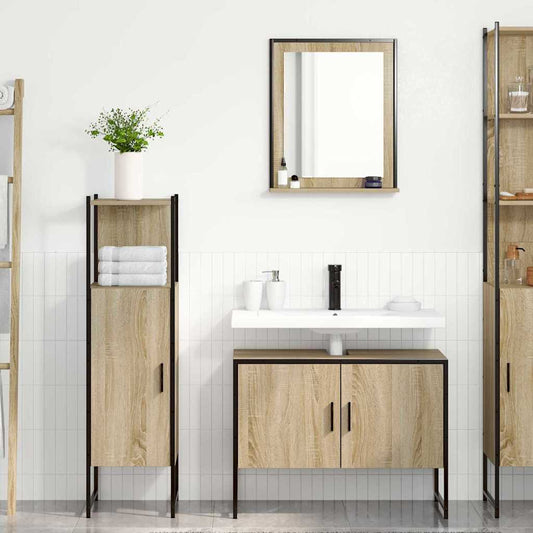 Badezimmermöbel Set mit Regal 3 pcs Braun 33 x 33 x 120.5 cm