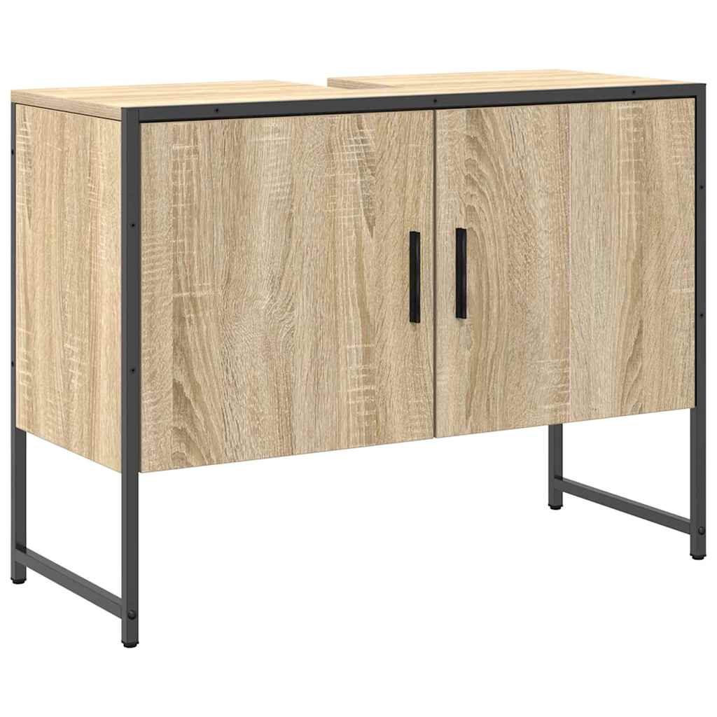 Badezimmermöbel-Set mit Regal mit Tür 3 pcs Braun Holzwerkstoff
