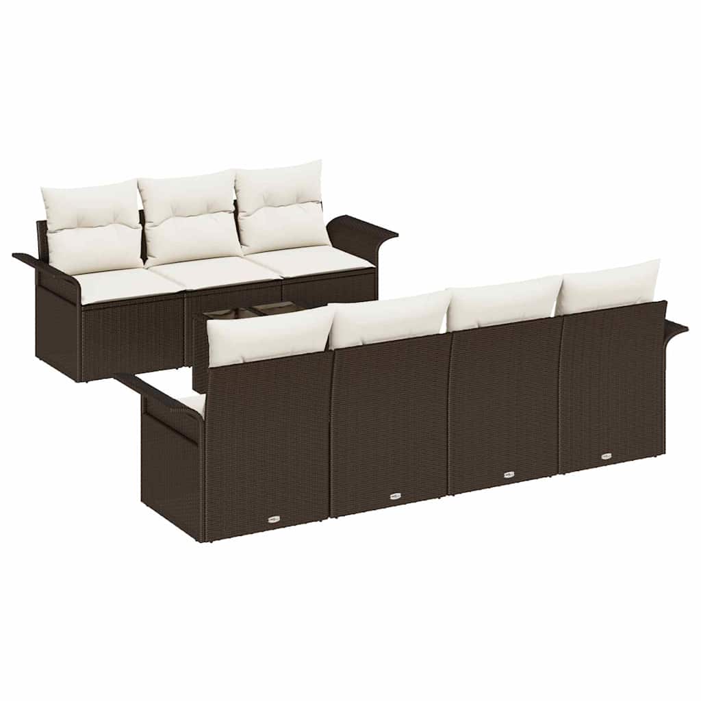 Gartensofa-set 8 stk. Braun Poly-Rattan