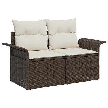 Outdoor-Sofa 5 stk. Braun Poly-Rattan