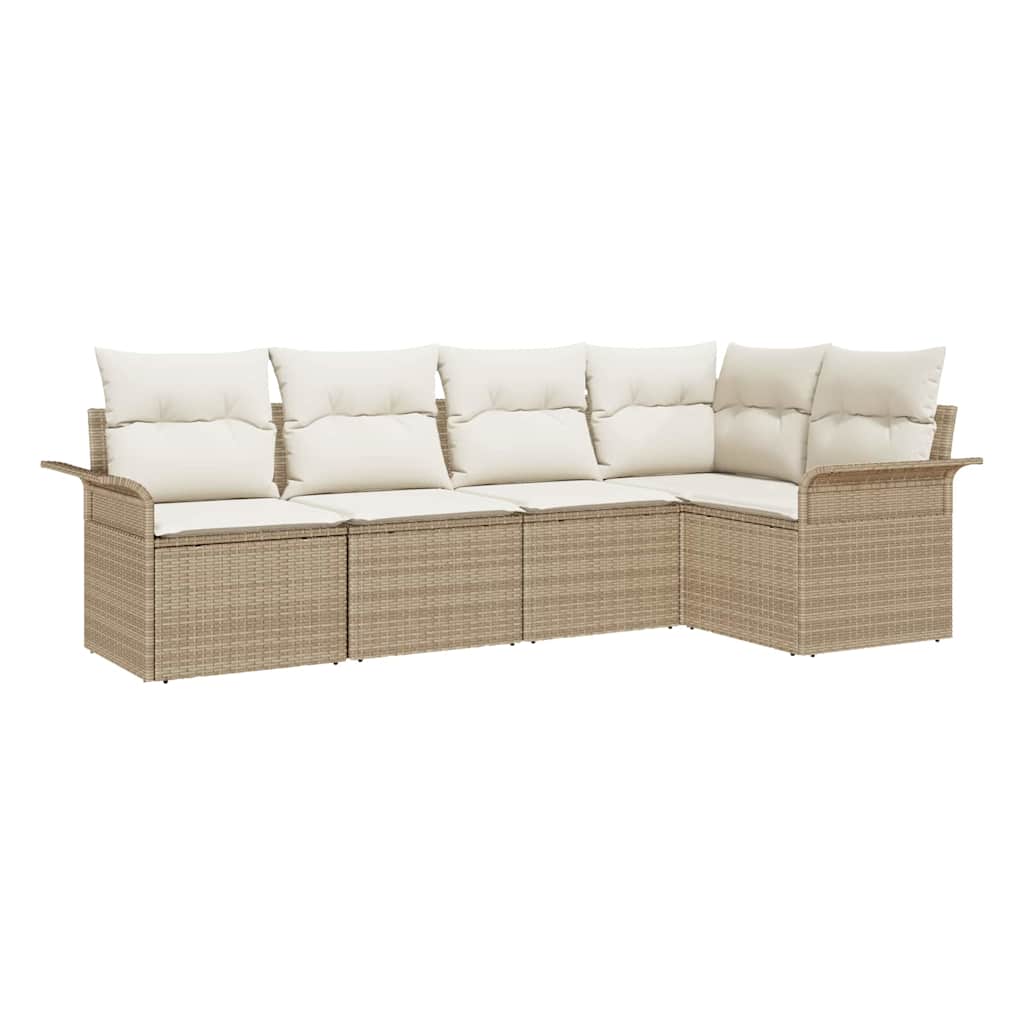Gartensofa-set 5 Stk. Poly-Rattan