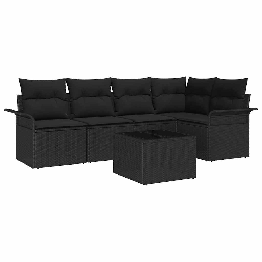 Gartensofa-set 6 stk. Poly-Rattan