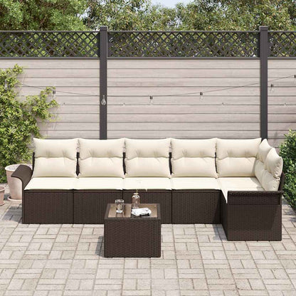 Gartensofa-set 7 stk. Braun Poly-Rattan