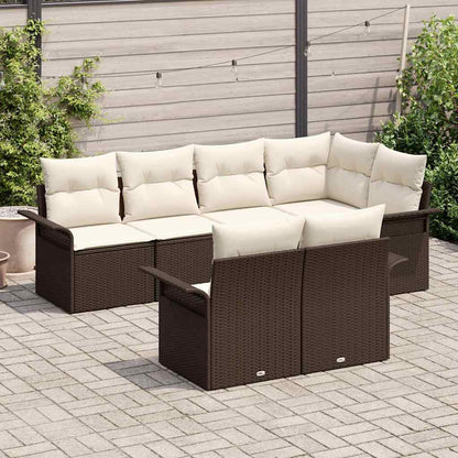 Gartensofa-set 7 stk. Braun Poly-Rattan