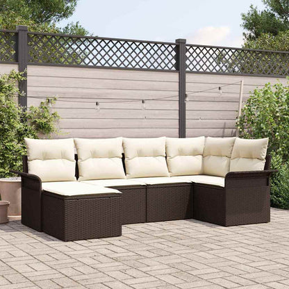 Gartensofa-set 6 stk. Braun Poly-Rattan
