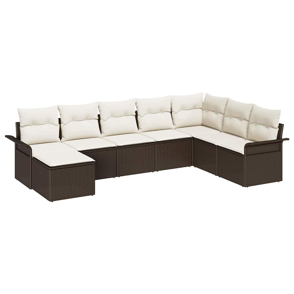 Gartensofa-set 8 stk. Braun Poly-Rattan