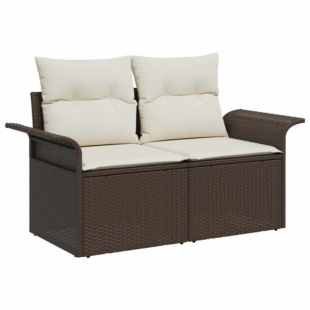 Gartensofa-set 10 stk. Braun Poly-Rattan