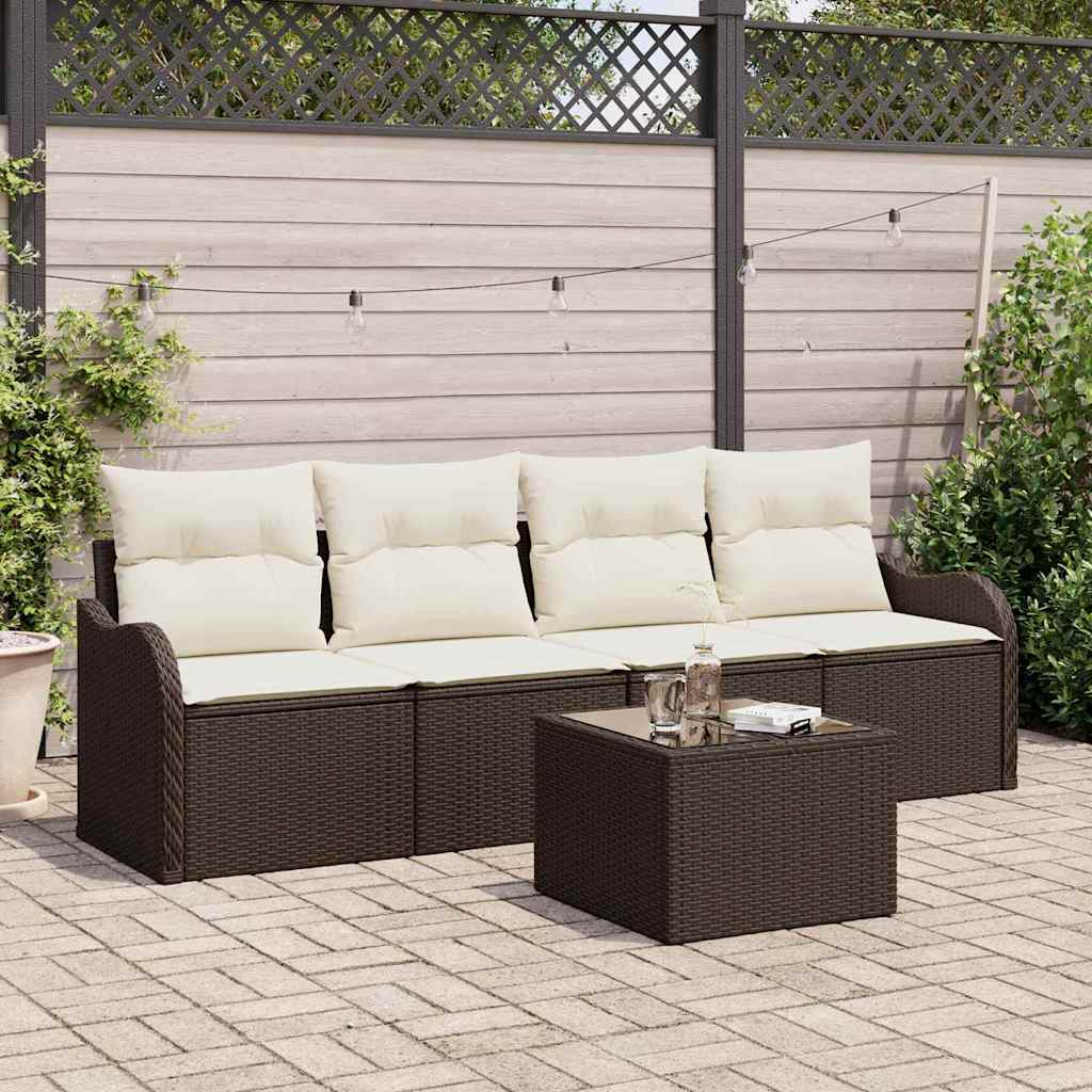 Gartensofa-set Braun Poly-Rattan