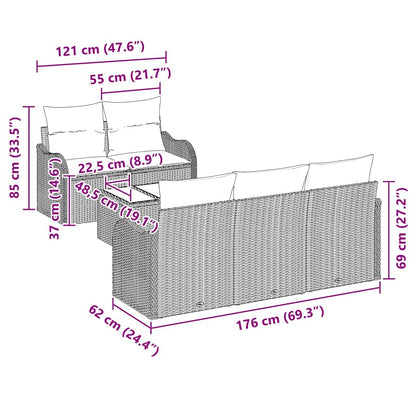 Gartensofa-set Beige Poly-Rattan