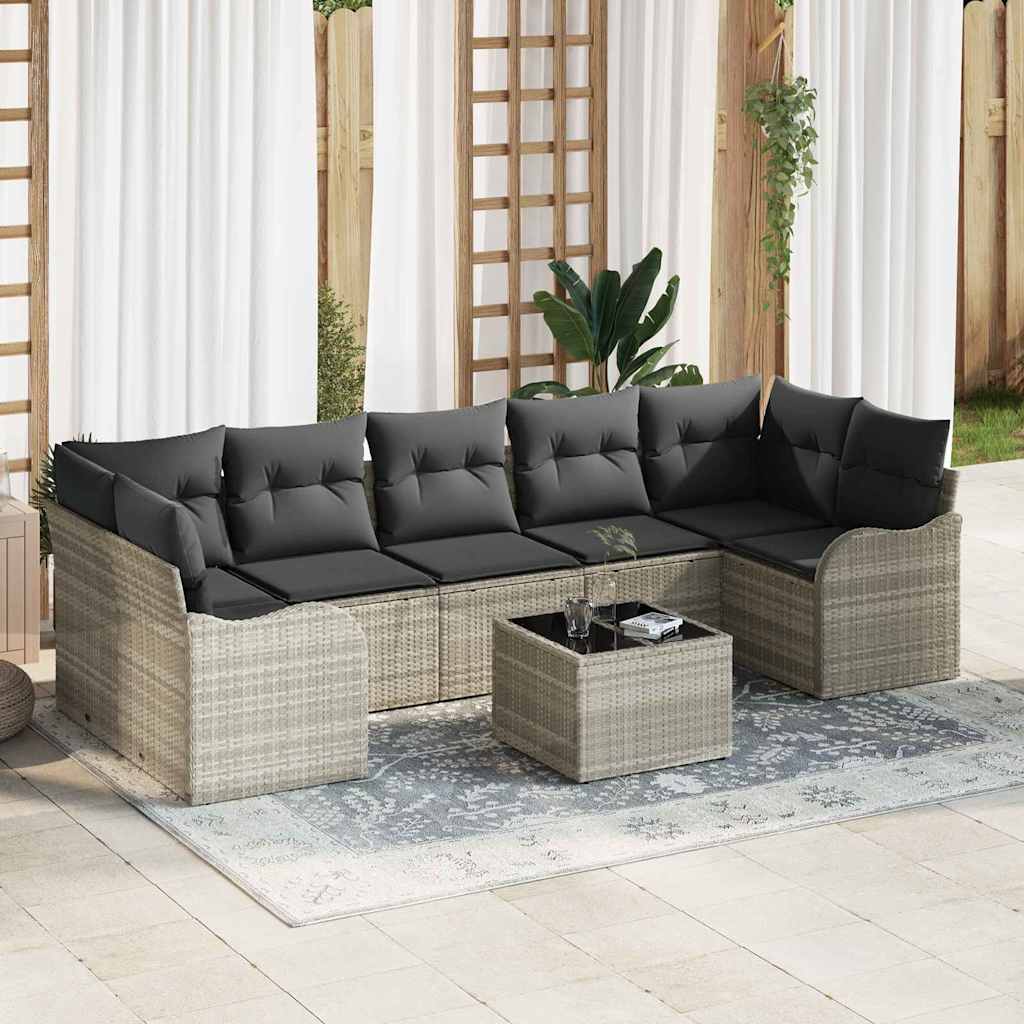 Gartensofa-set Hellgrau 55 x 55 x 37 cm Poly-Rattan