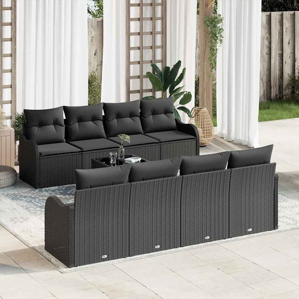 Gartensofa-set Schwarz 55 x 55 x 37 cm Poly-Rattan