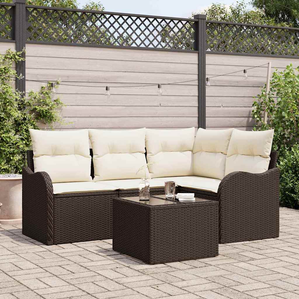 Gartensofa-set Braun Poly-Rattan