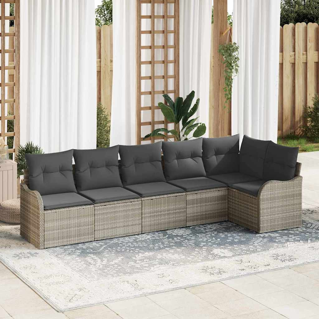 Gartensofa-set Hellgrau Poly-Rattan