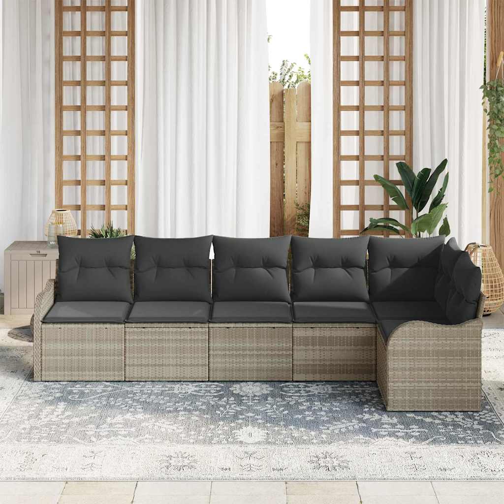 Gartensofa-set Hellgrau Poly-Rattan