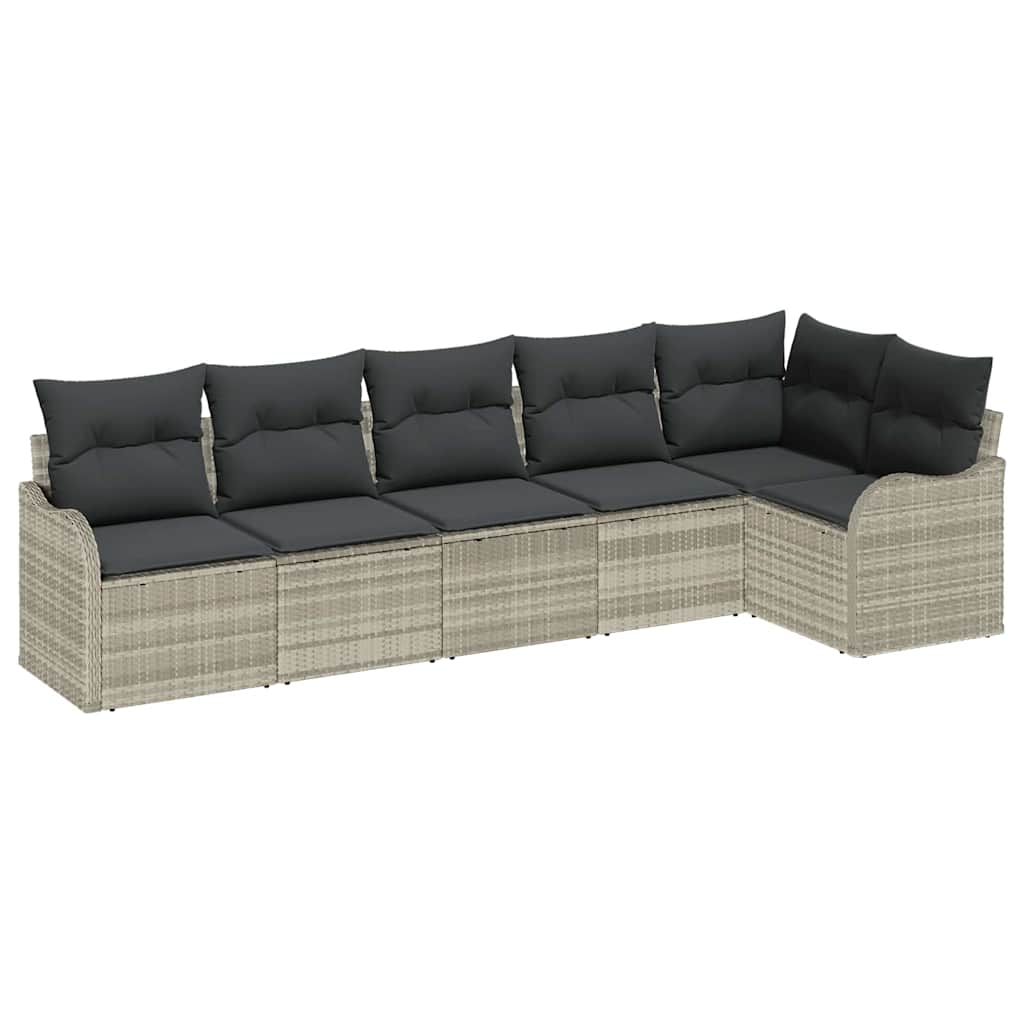 Gartensofa-set Hellgrau Poly-Rattan