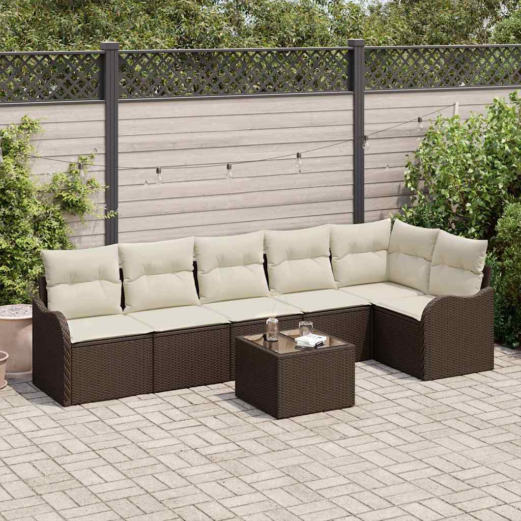 Gartensofa-set Braun Poly-Rattan