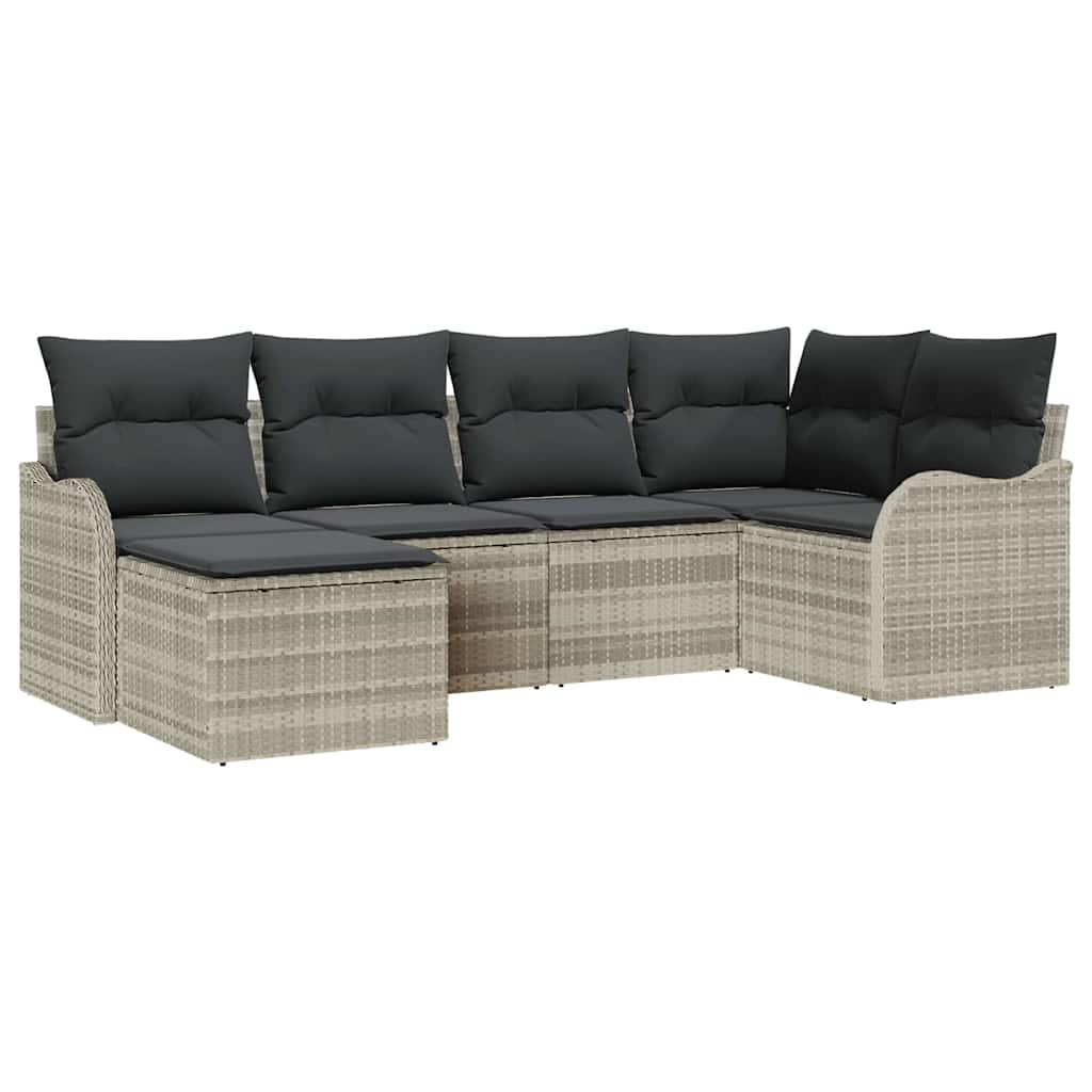 Gartensofa-set Hellgrau Poly-Rattan