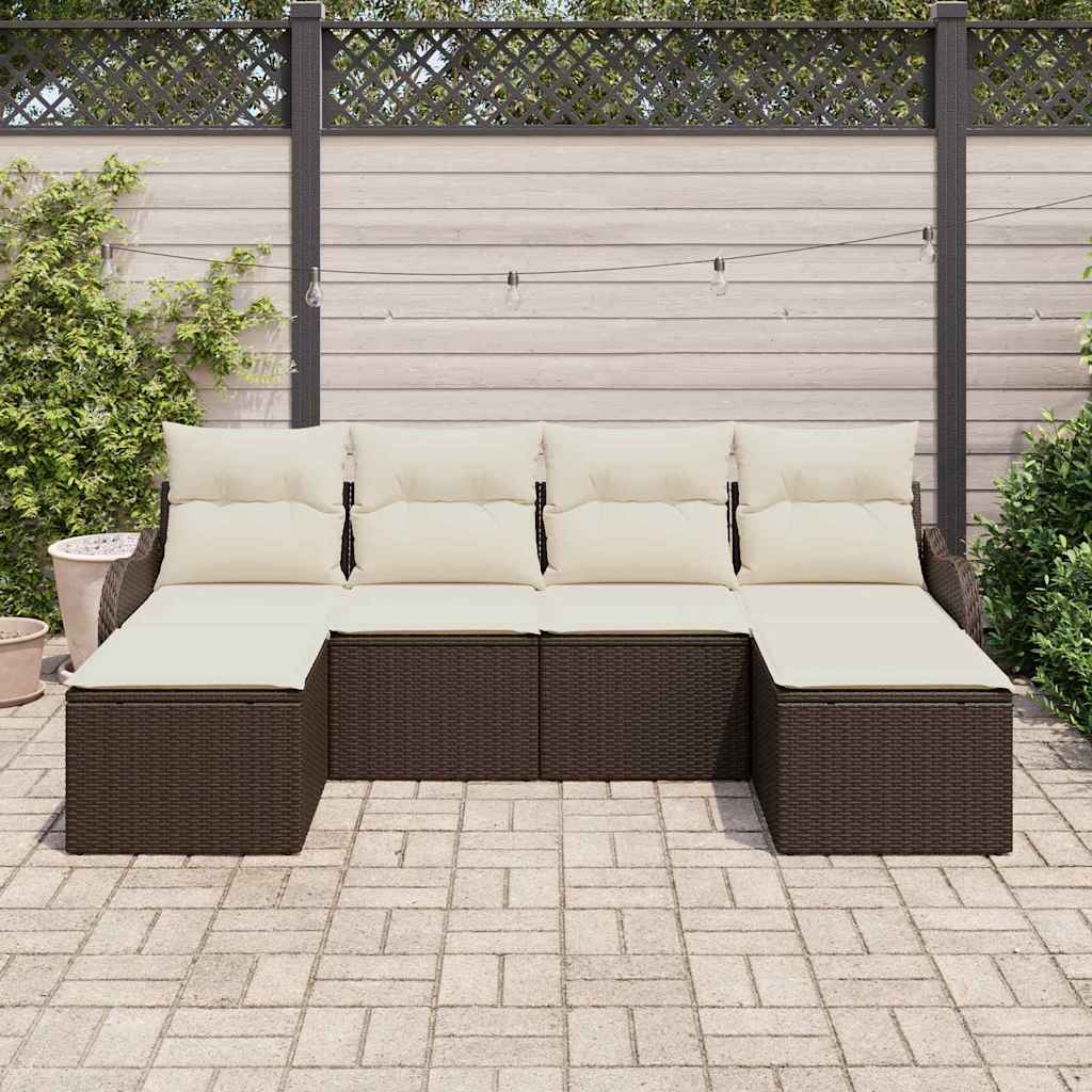 Gartensofa-set Braun Poly-Rattan