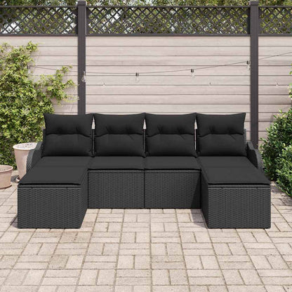 Gartensofa-set Schwarz Poly-Rattan