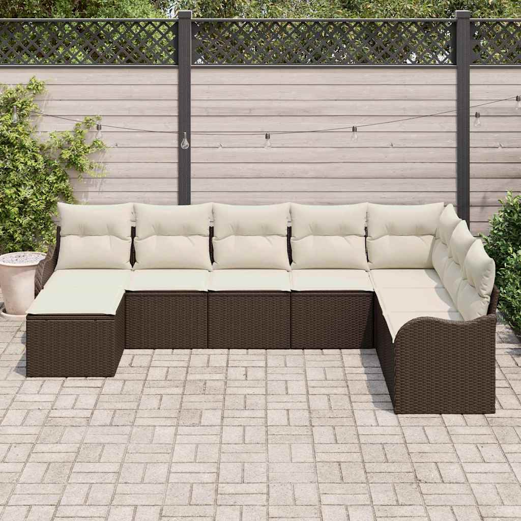Gartensofa-set Braun Poly-Rattan