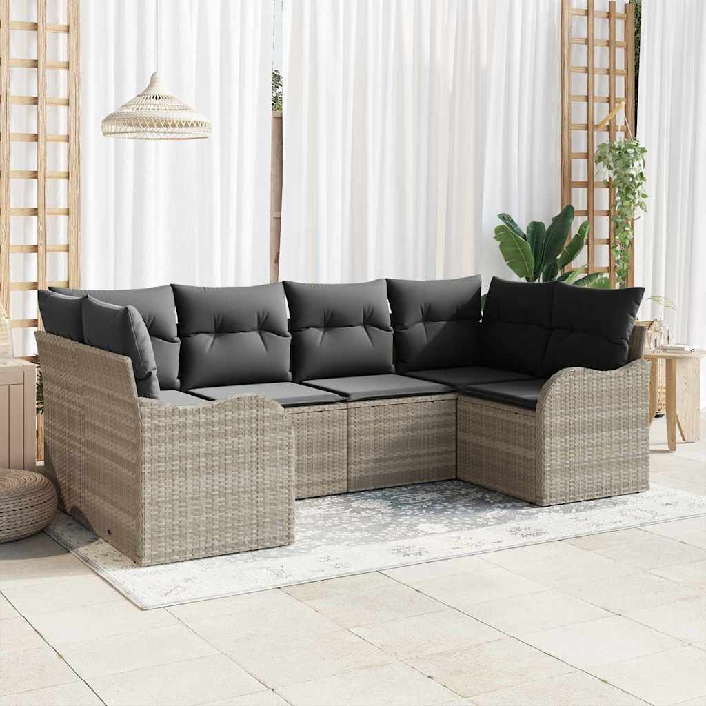 Gartensofa-set Hellgrau Poly-Rattan