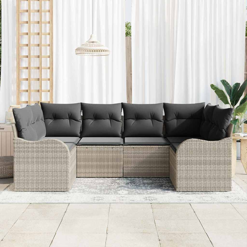 Gartensofa-set Hellgrau Poly-Rattan