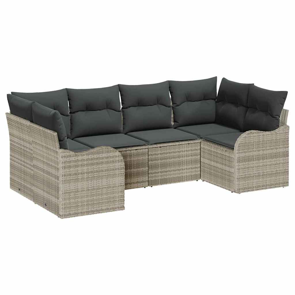 Gartensofa-set Hellgrau Poly-Rattan