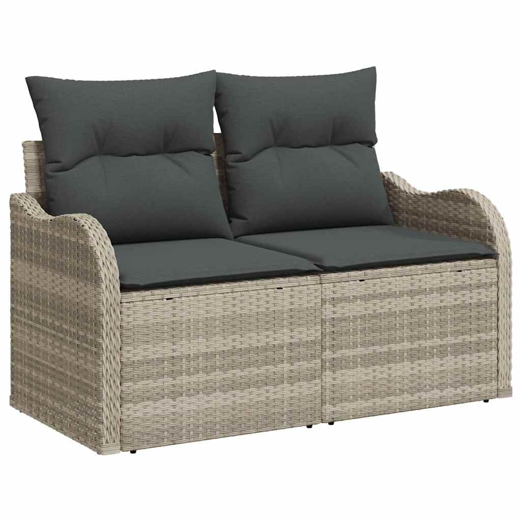 Gartensofa-set Hellgrau Poly-Rattan
