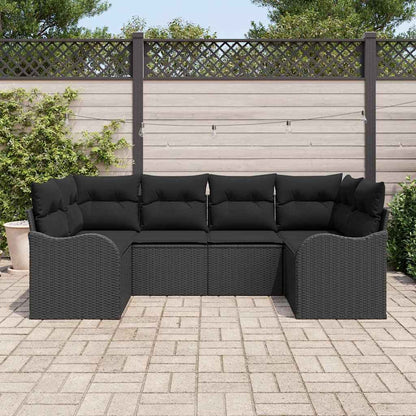 Gartensofa-set Schwarz Poly-Rattan