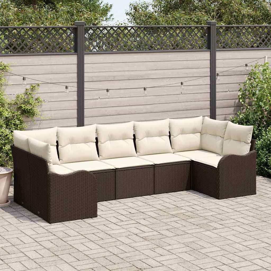 Gartensofa-set Braun Poly-Rattan