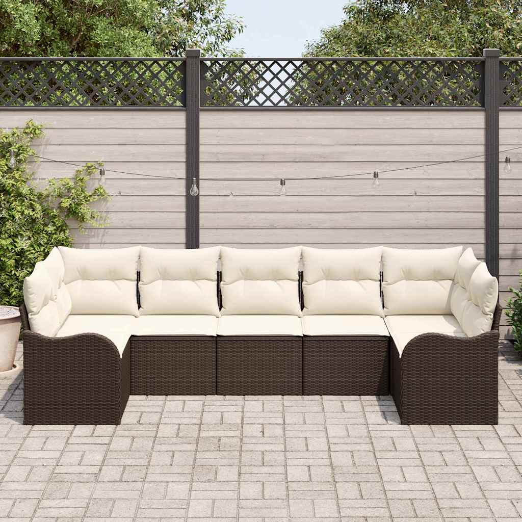 Gartensofa-set Braun Poly-Rattan