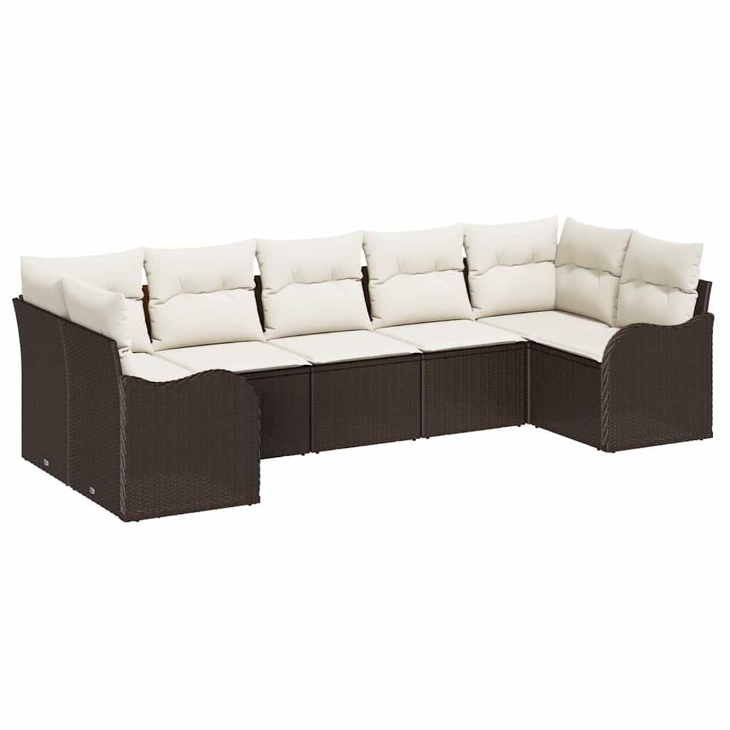 Gartensofa-set Braun Poly-Rattan