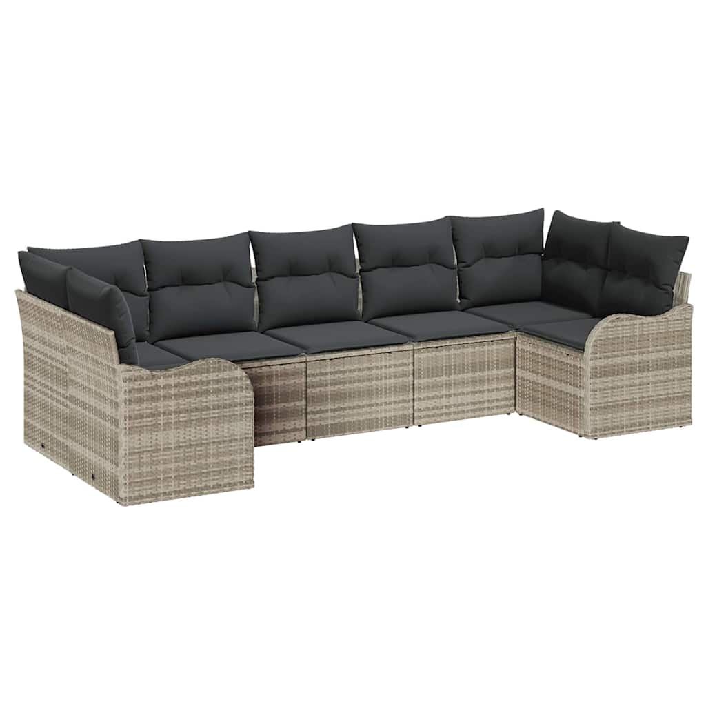 Gartensofa-set Hellgrau Poly-Rattan