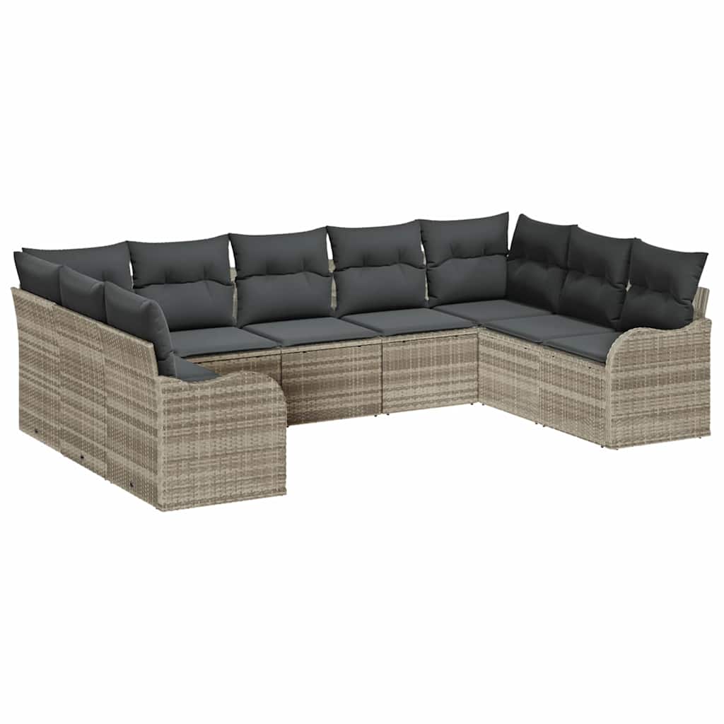 Gartensofa-set Hellgrau Poly-Rattan