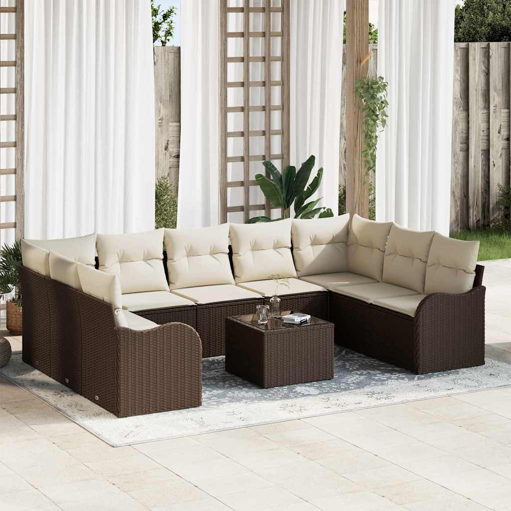 Gartensofa-set Braun Poly-Rattan