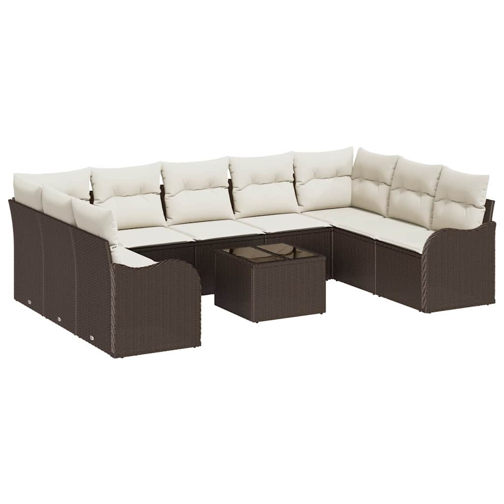 Gartensofa-set Braun Poly-Rattan