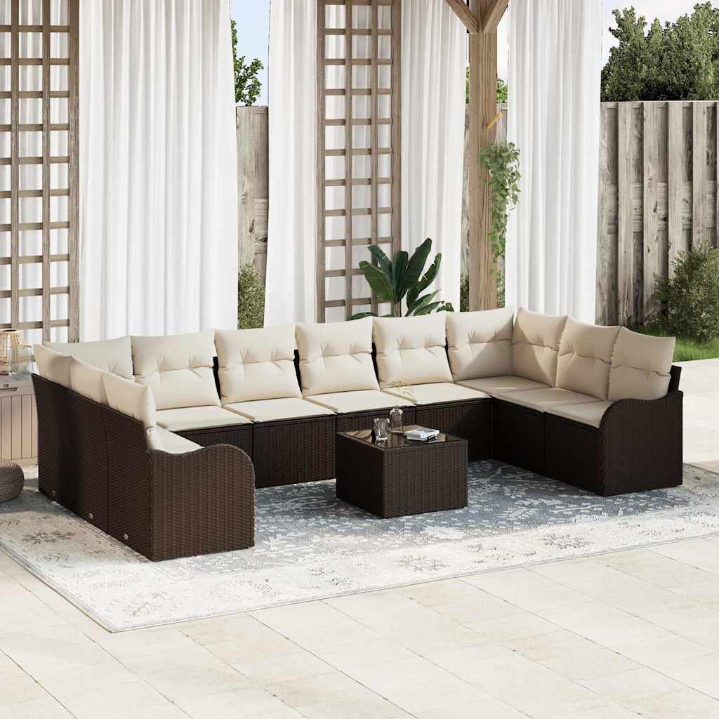 Gartensofa-set Braun 55 x 55 x 37 cm Poly-Rattan