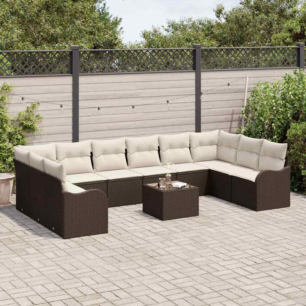 Gartensofa-set Braun 55 x 55 x 37 cm Poly-Rattan