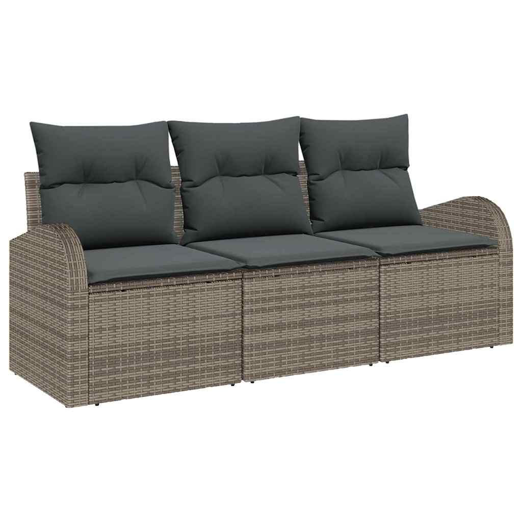 Gartensofa-set Grau Poly-Rattan
