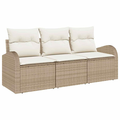 Gartensofa-set Beige Poly-Rattan