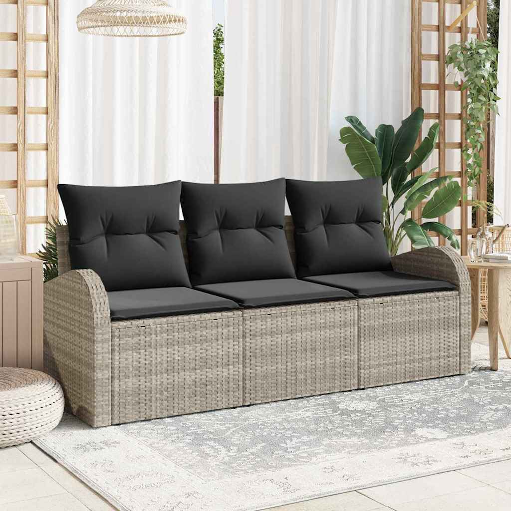 Gartensofa-set Hellgrau Poly-Rattan