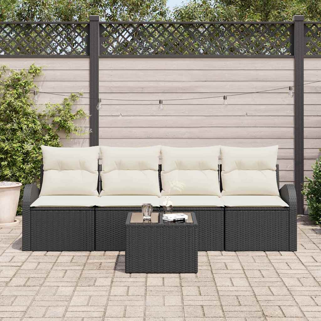 Gartensofa-set Schwarz 55 x 55 x 37 cm Poly-Rattan