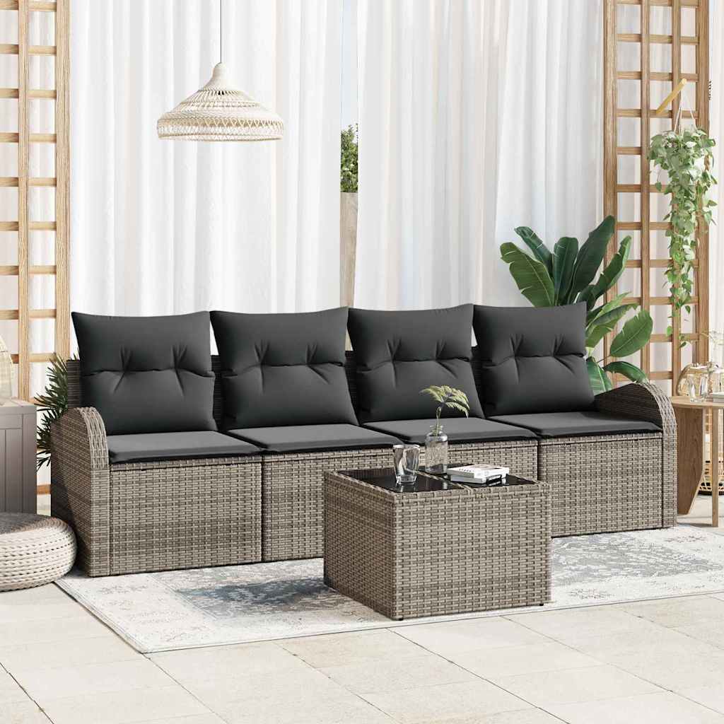 Gartensofa-set Grau 55 x 55 x 37 cm Poly-Rattan